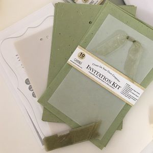 Beautiful Handmade Paper Invitation Kit 10 Count